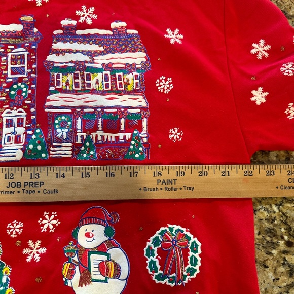 Holiday Time vintage Red Christmas snowman Sweatshirt size large - Picture 4 of 6